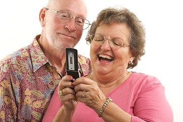 Image showing Senior Couple and Cell Phone