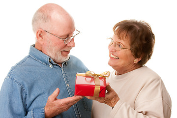 Image showing Happy Senior Couple with Gift