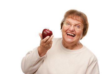 Image showing Attractive Senior Woman with Apple
