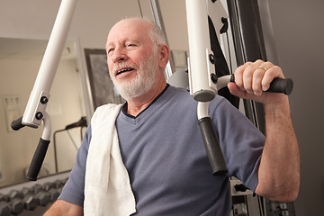 Image showing Senior Adult Man in the Gym
