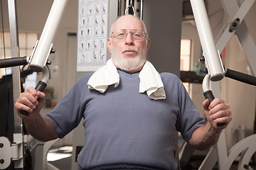 Image showing Senior Adult Man in the Gym