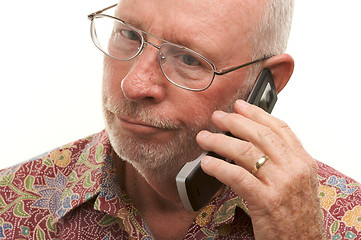 Image showing Senior Man Using Cell Phone