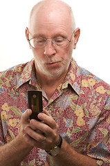 Image showing Senior Man Using Cell Phone