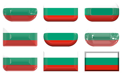 Image showing nine glass buttons of the Flag of Bulgaria
