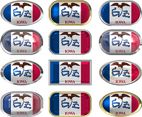 Image showing 12 buttons of the Flag of Iowa