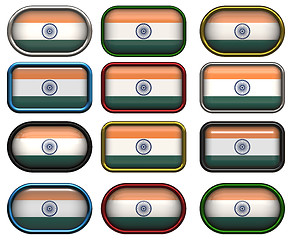 Image showing 12 buttons of the Flag of India