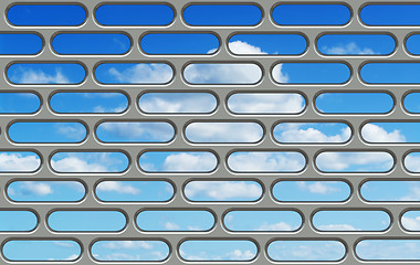 Image showing blue sky through the bars