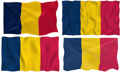 Image showing four flags of chad on white