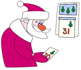 Image showing Santa-klaus tears off a calendar leaf