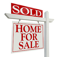 Image showing Sold Home For Sale Real Estate Sign