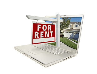 Image showing For Rent Sign on Laptop