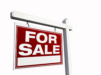Image showing Red For Sale Real Estate Sign on White