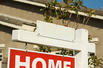 Image showing Blank Real Estate Sign & New Home