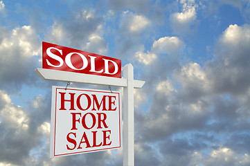 Image showing Sold Home For Sale Sign