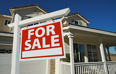 Image showing Home For Sale Sign & New Home