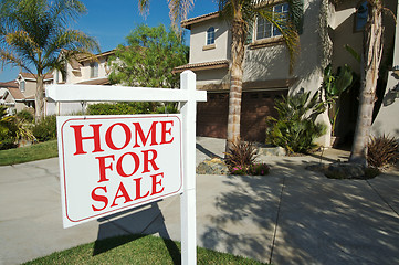 Image showing Home For Sale Sign & New Home