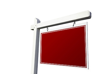 Image showing Blank Red Real Estate Sign on White