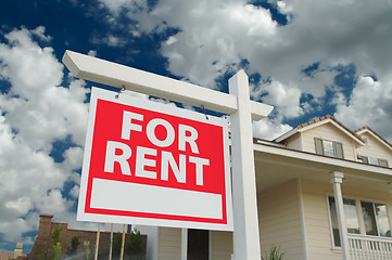 Image showing For Rent Sign in Front of New Home