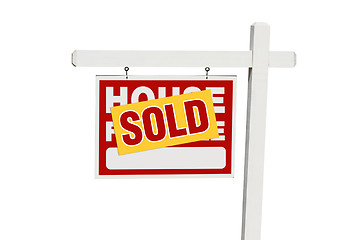 Image showing Isolated Sold Home For Sale Sign