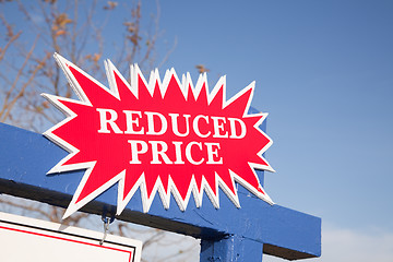 Image showing Red Reduced Price Burst Sign