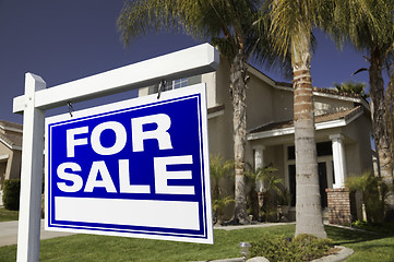 Image showing For Sale Real Estate Sign and House