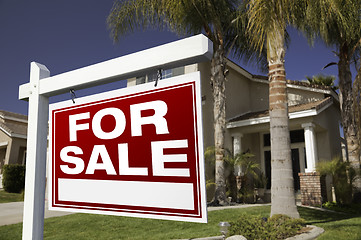 Image showing For Sale Real Estate Sign and House