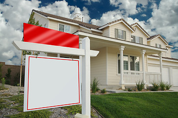 Image showing Blank Real Estate Sign & New Home