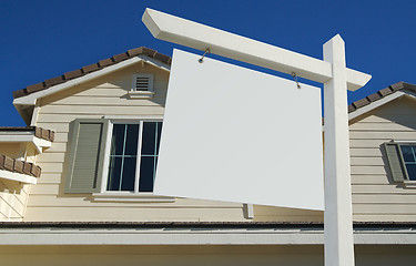 Image showing Blank Real Estate Sign & New Home