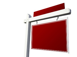 Image showing Blank Red Real Estate Sign on White