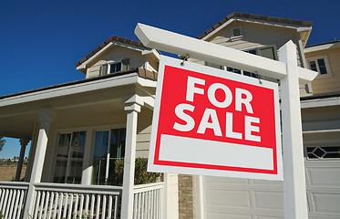 Image showing Home For Sale Sign & New Home