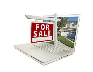 Image showing Red For Sale Sign on Laptop