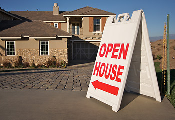 Image showing Open House Sign & New Home