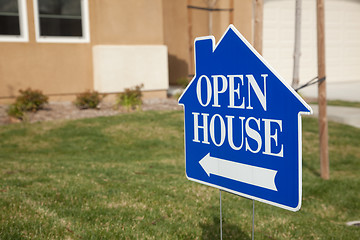 Image showing Blue Open House Sign