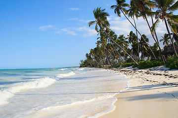 Image showing Exotic island beach - hi tide