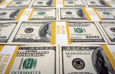 Image showing Stacks of One Hundred Dollar Bills