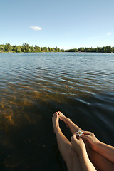 Image showing Relaxing on the Dock