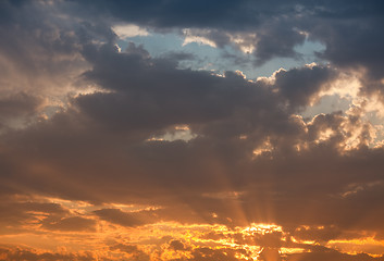 Image showing Beautifully Dramatic Sunrise or Sunset