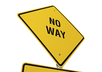 Image showing No Way Yellow Road Sign