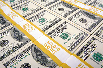 Image showing Stacks of One Hundred Dollar Bills