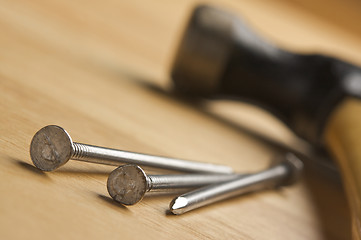Image showing Hammer and Nails Abstract