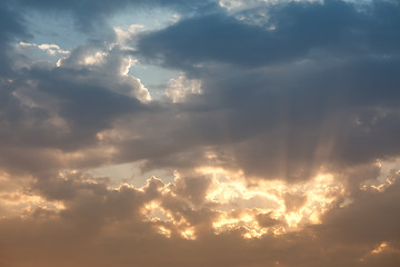 Image showing Beautifully Dramatic Sunrise or Sunset