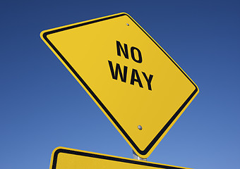 Image showing No Way Yellow Road Sign