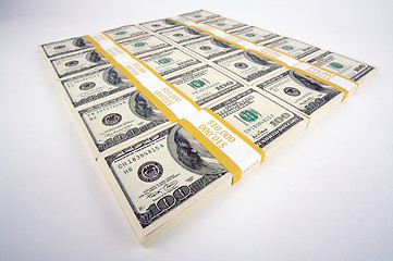 Image showing Stacks of One Hundred Dollar Bills