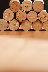 Image showing Stack of Wine Corks