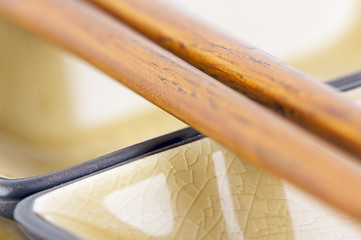 Image showing Abstract Chopsticks and Bowls