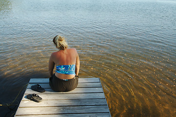 Image showing Relaxing on the Dock