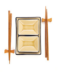 Image showing Abstract Chopsticks and Bowls