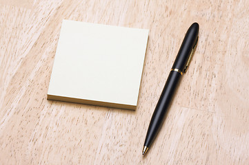 Image showing Pen and Post It Notes Pad