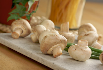 Image showing Mushrooms on a Cutting Board