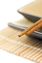 Image showing Abstract Chopsticks and Bowls